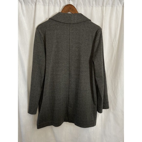 Madewell Blazer Oversized Jacket Knit Glen Plaid Black Gray Women's Size L - Picture 2 of 8